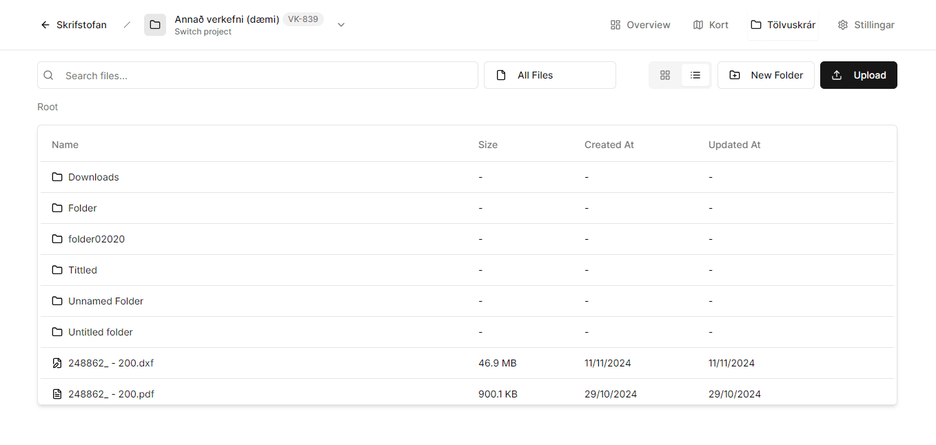 Nútímalegt skráastjórnunarviðmót